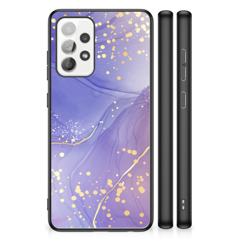 Samsung Galaxy A52 A52s (5G 4G) Kleurrijke Telefoonhoesje Watercolor Paars vooraanzicht