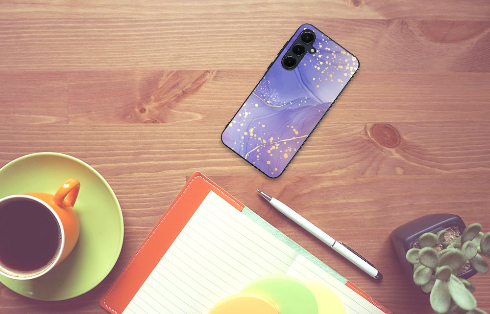 Kleurrijke Telefoonhoesje voor Samsung Galaxy A55 Watercolor Paars B2C Telecom
