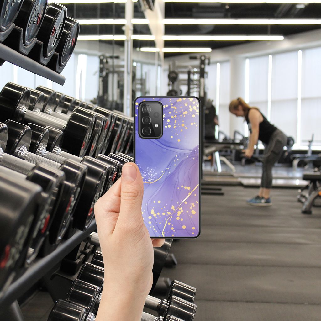 Kleurrijke Telefoonhoesje voor Samsung Galaxy A72 (5G/4G) Watercolor Paars B2C Telecom
