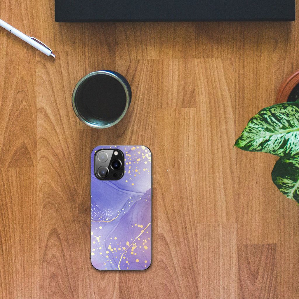 Kleurrijke Telefoonhoesje voor iPhone 14 Pro Max Watercolor Paars B2C Telecom
