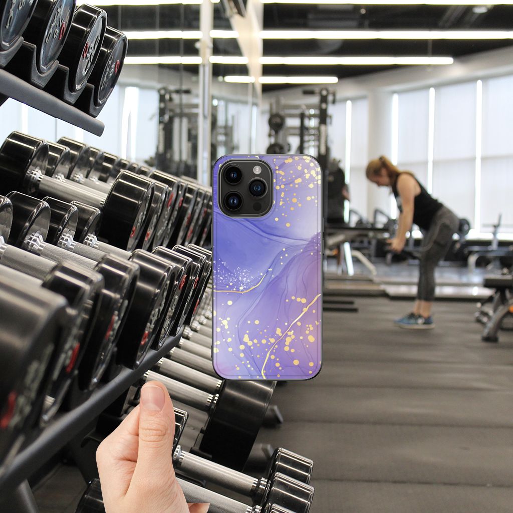 Kleurrijke Telefoonhoesje voor iPhone 15 Pro Max Watercolor Paars B2C Telecom