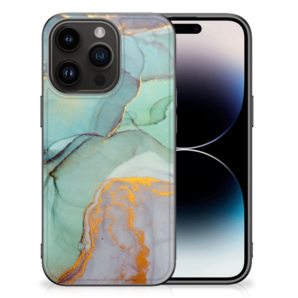Kleurrijke Telefoonhoesje voor iPhone 15 Pro Watercolor Mix achteraanzicht