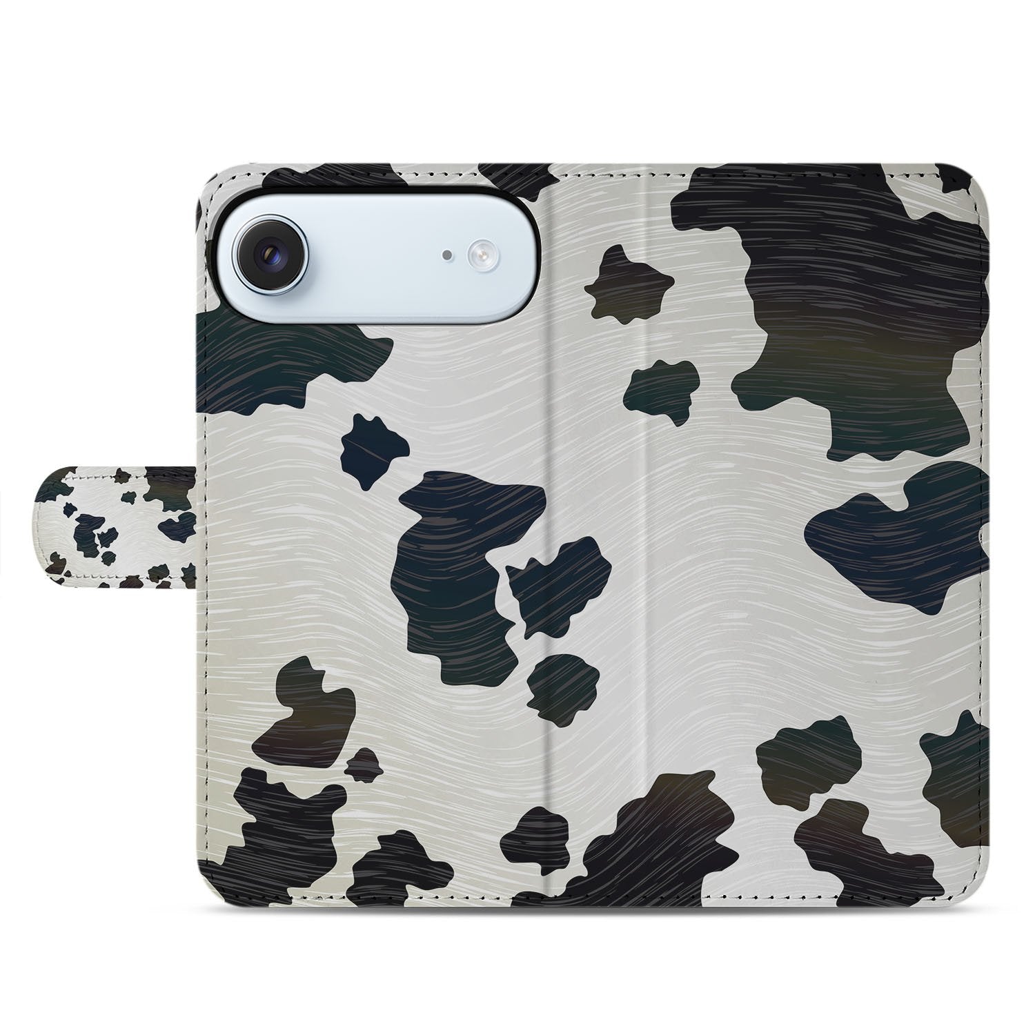 Koeienvlekken Hoesje iPhone Air Book Case design Koeienvlekken voorzijde