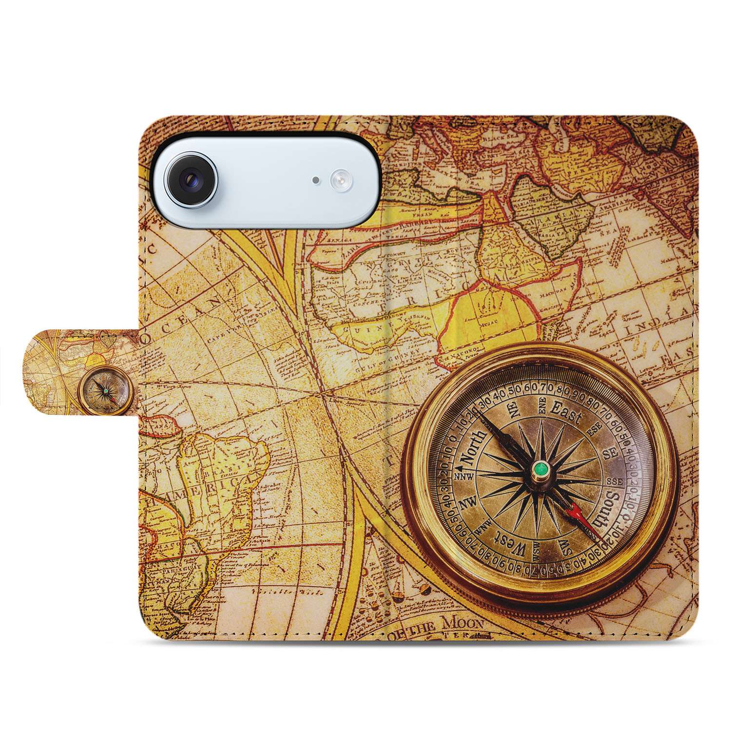 Kompas Hoesje Voor iPhone Air Book Case Kompas design voorkant