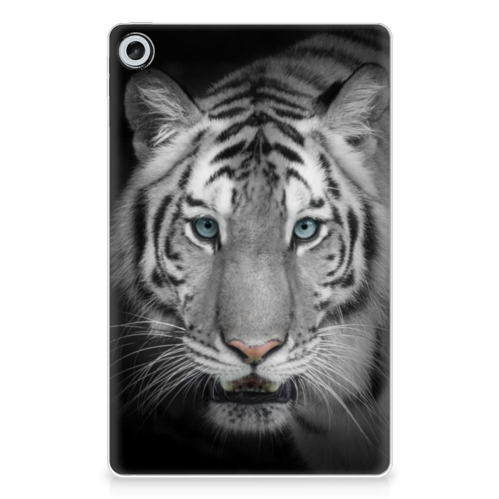 Lenovo Tab M10 Plus (3e generatie) Back Case Tijger witte tijger voorkant