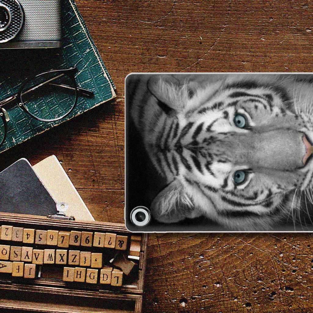 Lenovo Tab M10 Plus (3e generatie) Back Case Tijger tijger gezicht ontwerp bovenaanzicht