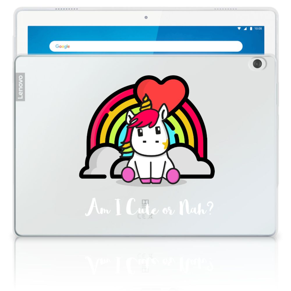 Lenovo Tab M10 Tablet Back Cover Unicorn Cute schattige eenhoorn regenboog ontwerp