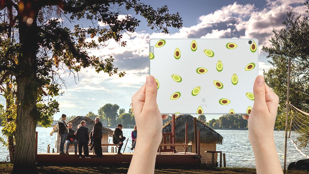 Lenovo Tab M10 Tablet Cover Avocado telefoonhoesje Nut Jar ontwerp handmatig aanzicht