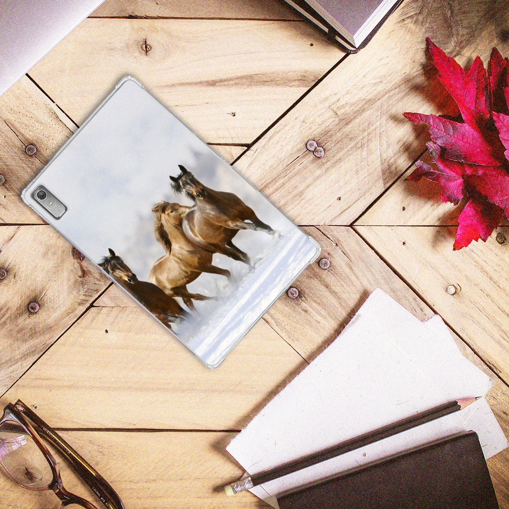 Lenovo Tab P11 Gen 2 Back Case Paarden met rennende paarden, ideaal als cadeau voor paardenliefhebbers 🐴.