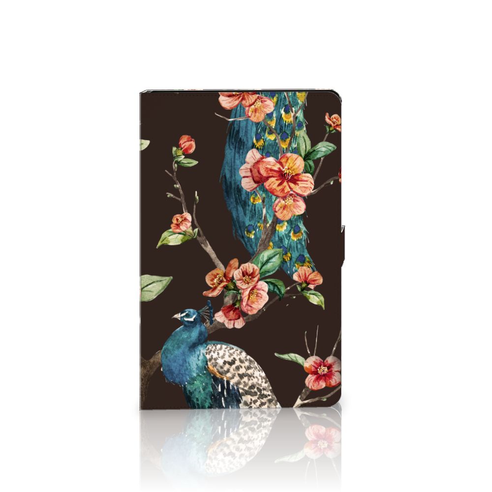 Lenovo Tab P11 Gen 2 Flip Case Pauw met Bloemen vooraanzicht
