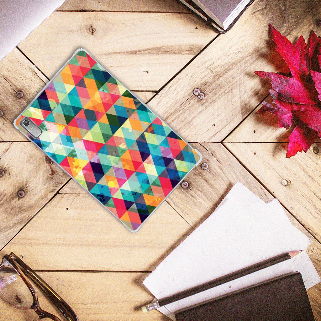 Lenovo Tab P11 Gen 2 Hippe Hoes Geruit kleurrijk geometrisch design