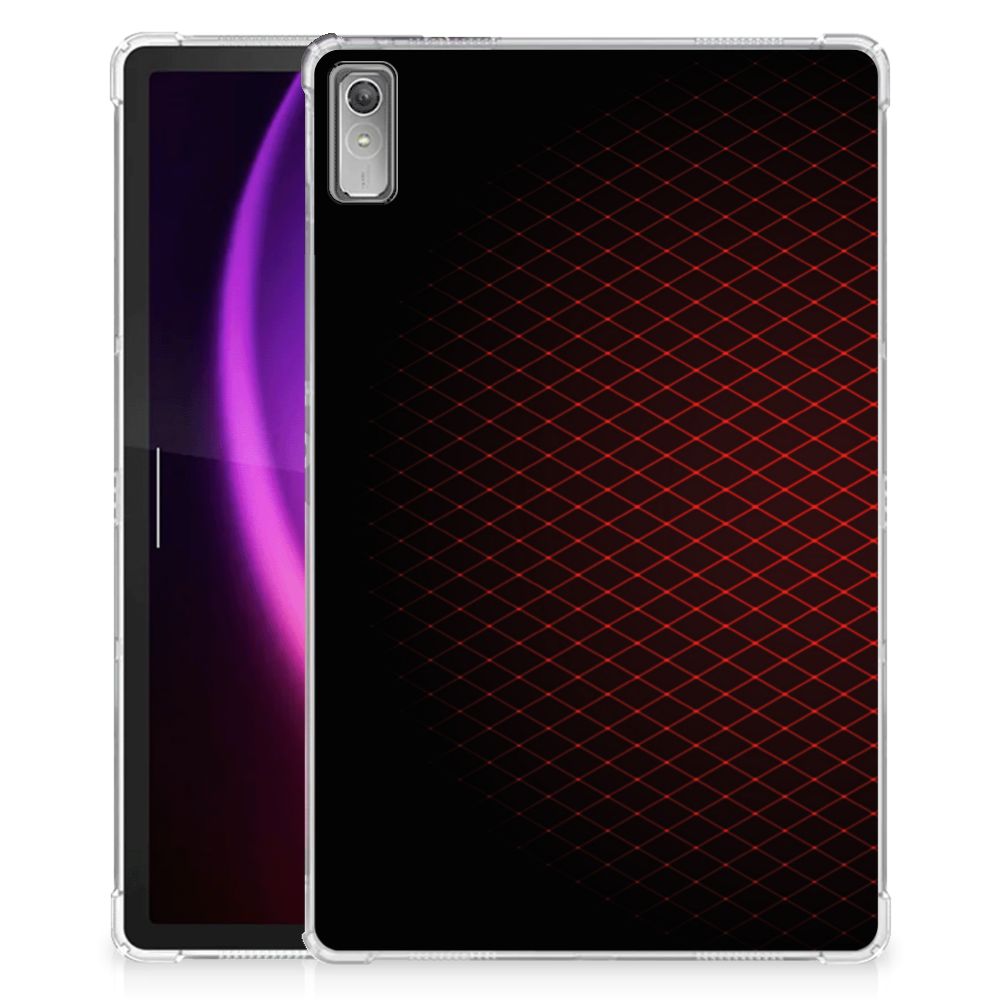 Lenovo Tab P11 Gen 2 Hippe Hoes Geruit Rood hoes zwart geruit achterkant