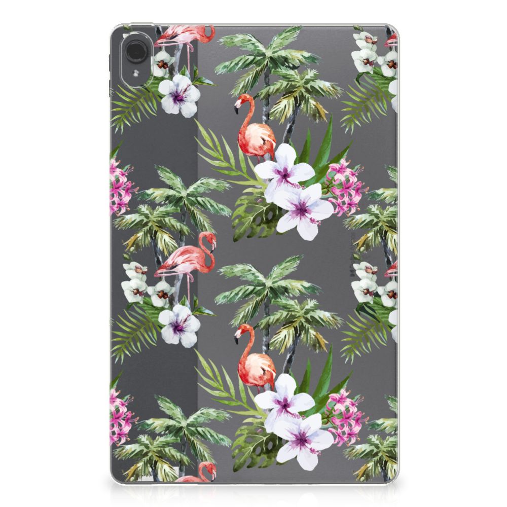 Lenovo Tab P11 | P11 Plus Back Case Flamingo Palms achterkant design flamingo palmen bloemen