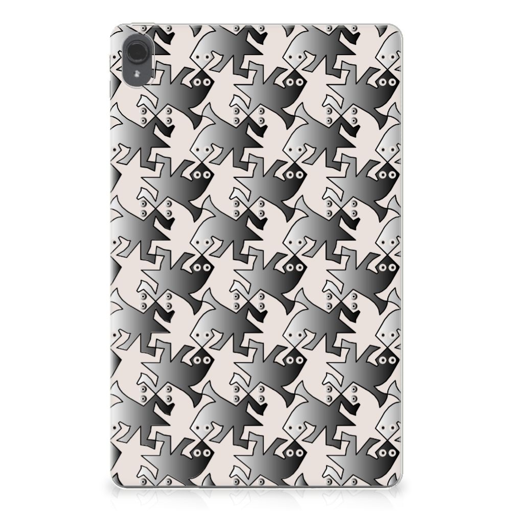 Lenovo Tab P11 | P11 Plus Back Case Salamander Grey salamander print design achterkant