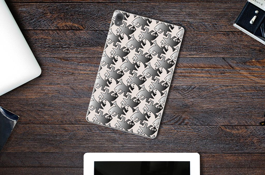 Lenovo Tab P11 | P11 Plus Back Case Salamander Grey design salamander grijs boven