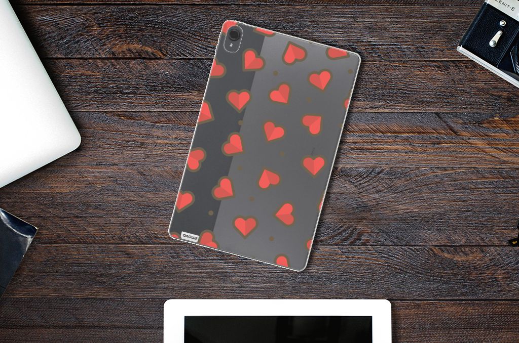 Lenovo Tab P11 | P11 Plus Hippe Hoes Hearts hoes hartjes bovenaanzicht