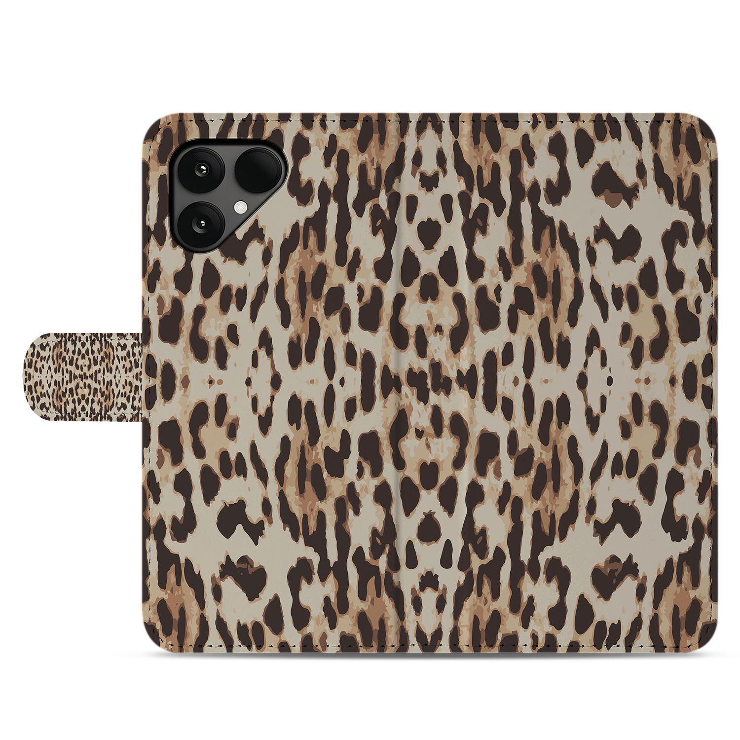 Leopard Luxe Fairphone 6 Professionele Luxe Edition bookcase leopardenpatroon voorkant