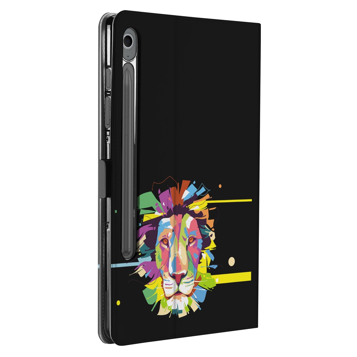 Lion Color Tablet Hoesje met Standaard Samsung Galaxy Tab S10 FE | Tab S9 FE tablet hoesje lion design voorkant