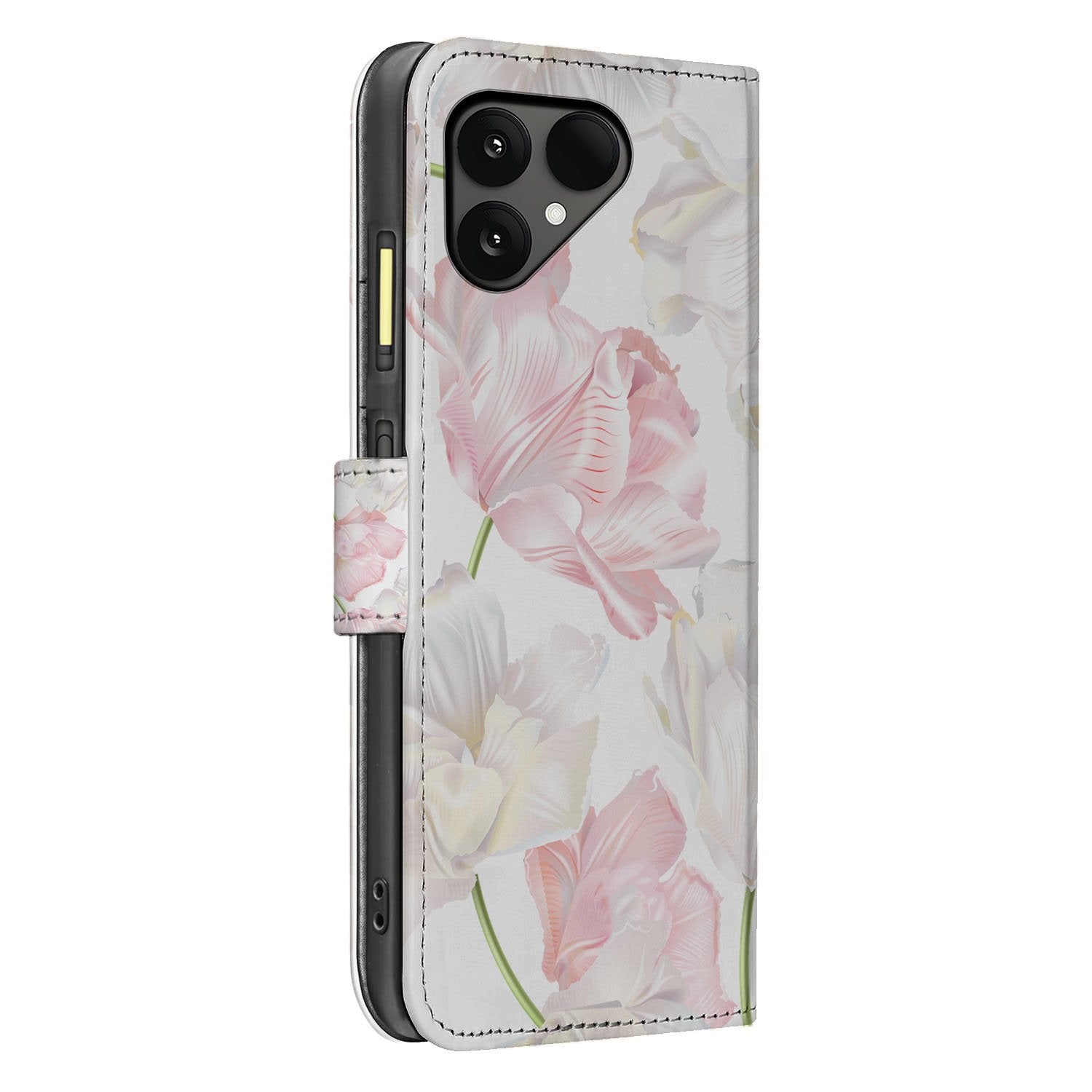 Fairphone 6 Lovely Flowers Portemonnee Hoesje Magneetsluiting zijaanzicht