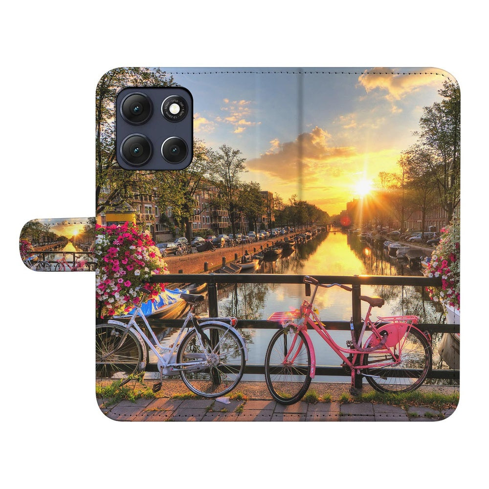Motorola Moto G86 Book Case Hoesje Amsterdamse Grachten Vooraanzicht.