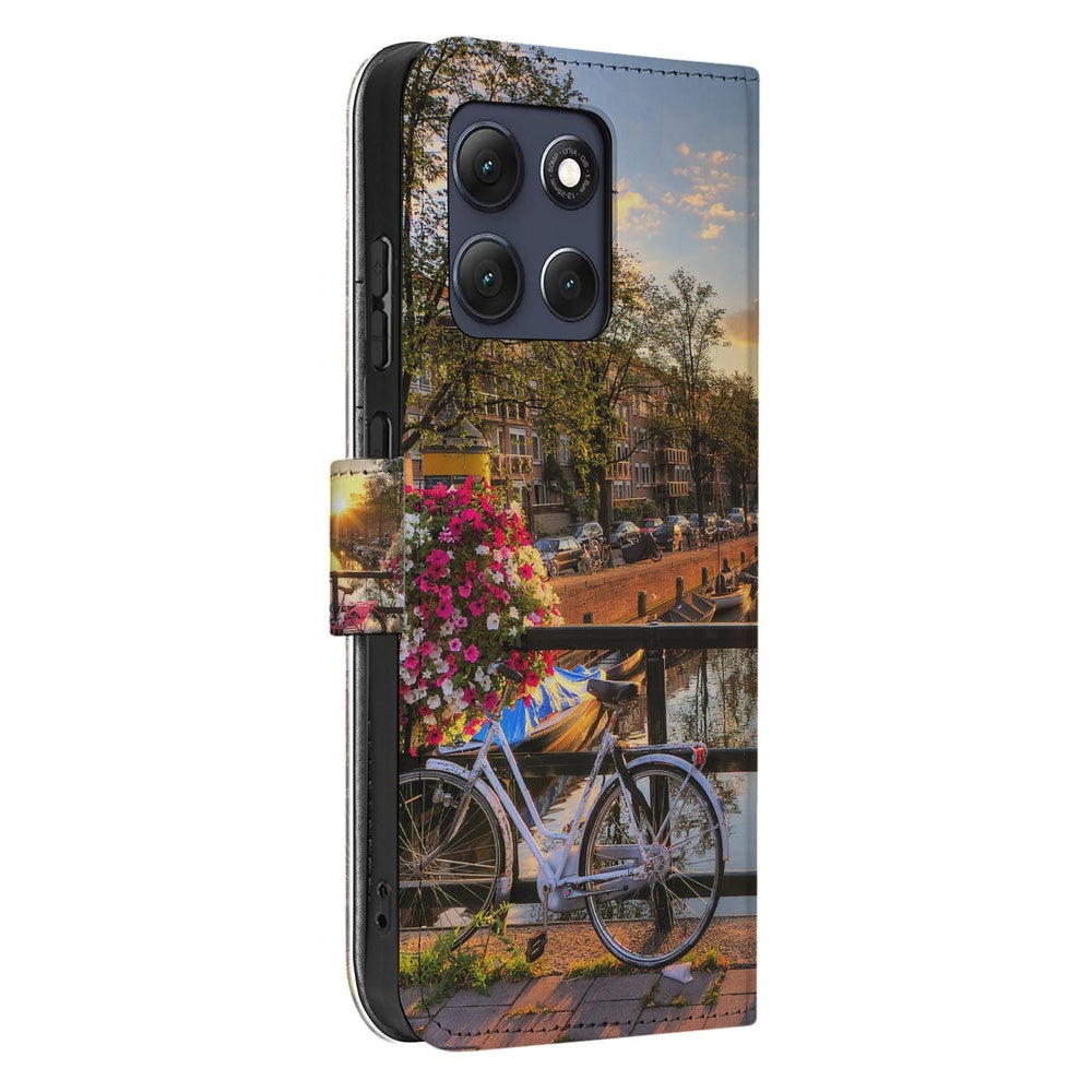 Motorola Moto G86 Book Case Hoesje Amsterdamse Grachten Vooraanzicht.