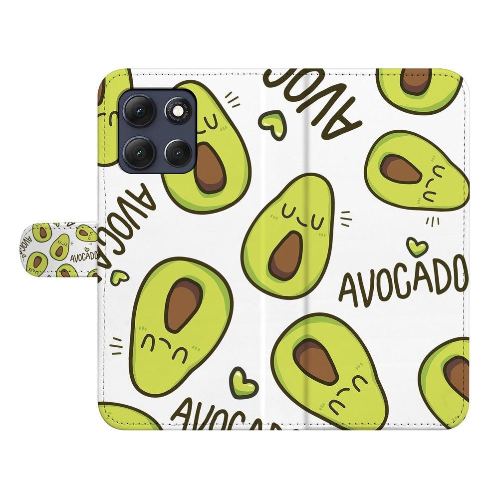 Motorola Moto G86 Book Case Avocado Singing Groen Vooraanzicht.