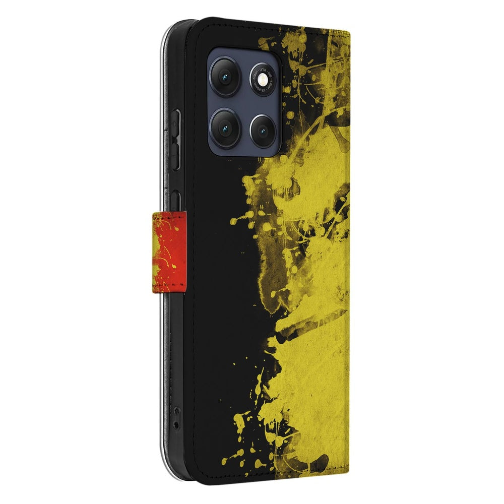 Motorola Moto G86 Bookcase Hoesje Belgische Vlag - Vooraanzicht.