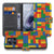 Motorola Moto G86 Hoesje Blokken Design boekcase multicolor blokkenpatroon voor- en achteraanzicht.