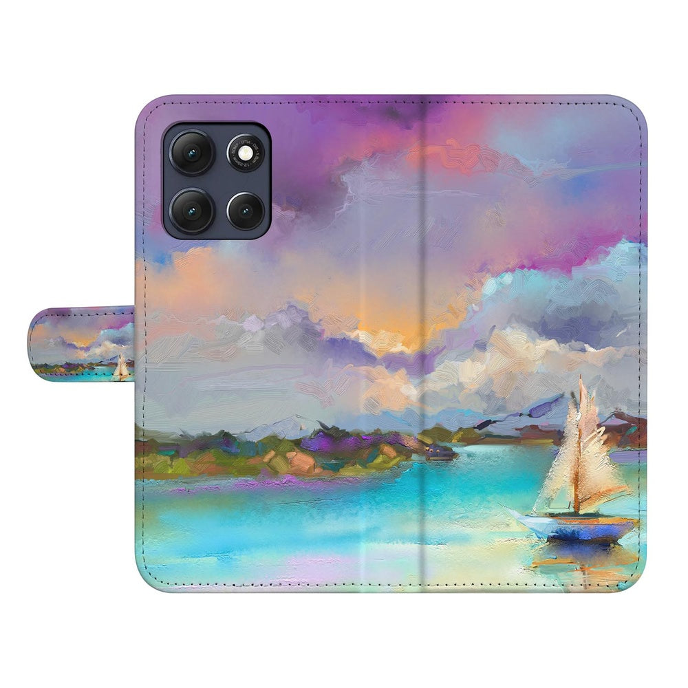 Motorola Moto G86 Bookcase Boot Motief Maritiem ontwerp Vooraanzicht.