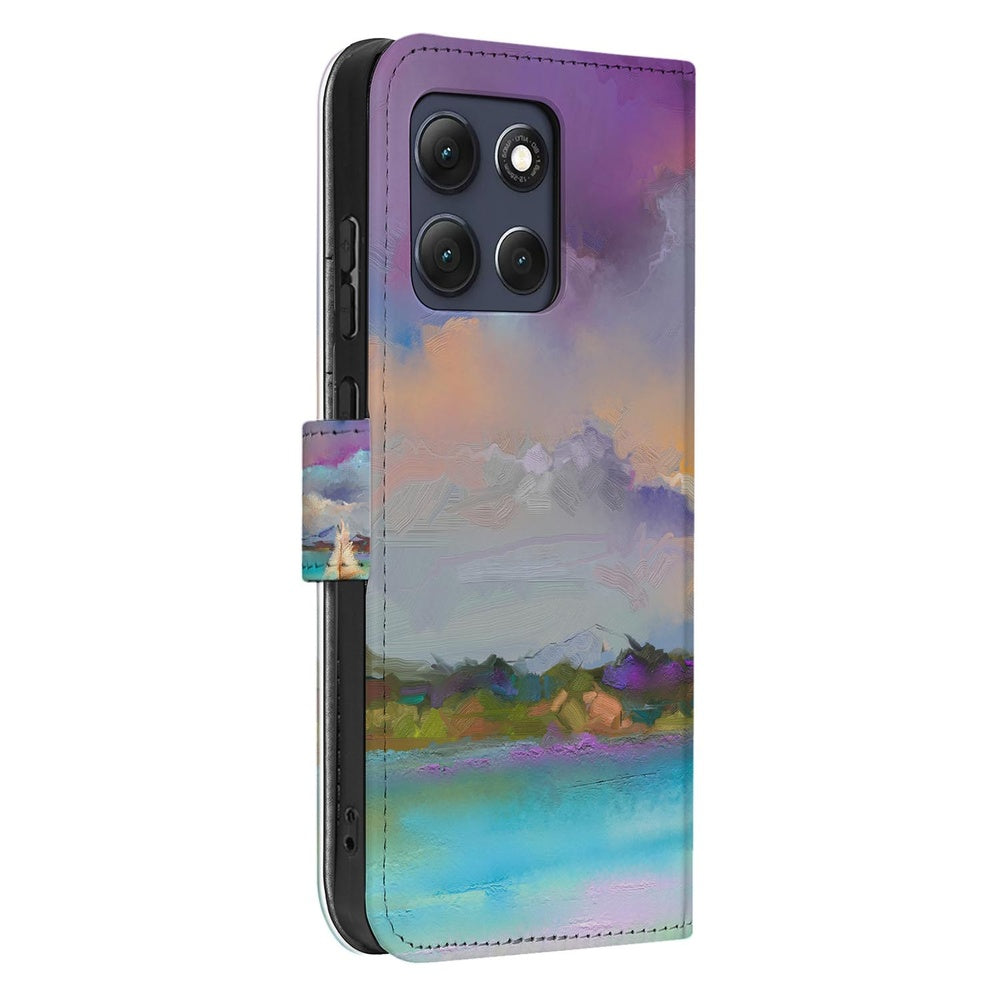 Motorola Moto G86 Bookcase Boot Motief Waterverf print Vooraanzicht.