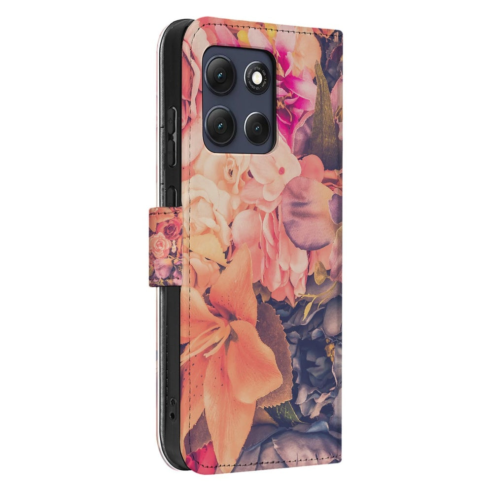 Motorola Moto G86 Book Case Bosje Bloemen Vooraanzicht.