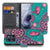 Motorola Moto G86 Book Case Hoesje Met Pasjes Cirkels en Vlinders Voorzijde Detail.