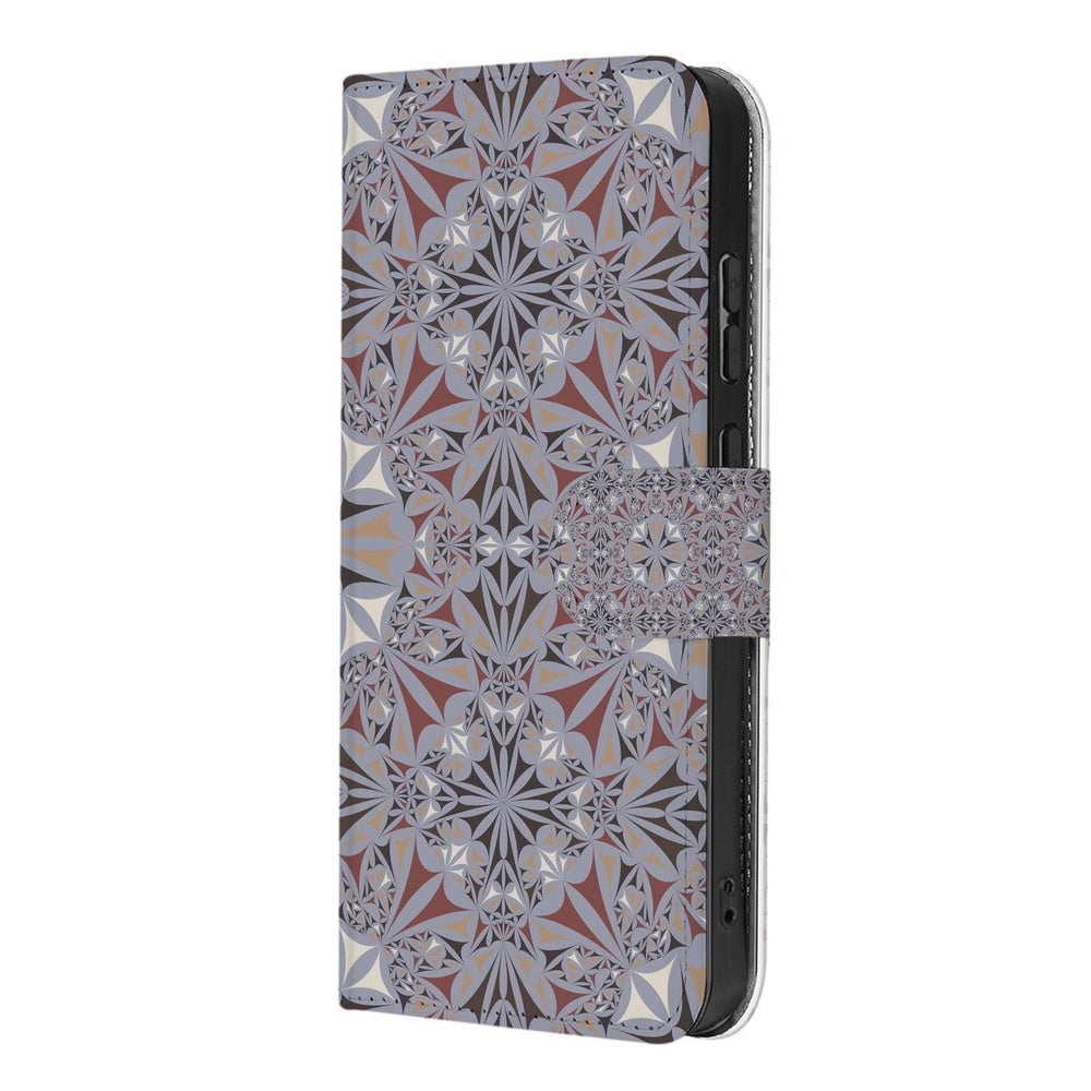 Motorola Moto G86 Bookcase Bloemenpatroon Vooraanzicht.