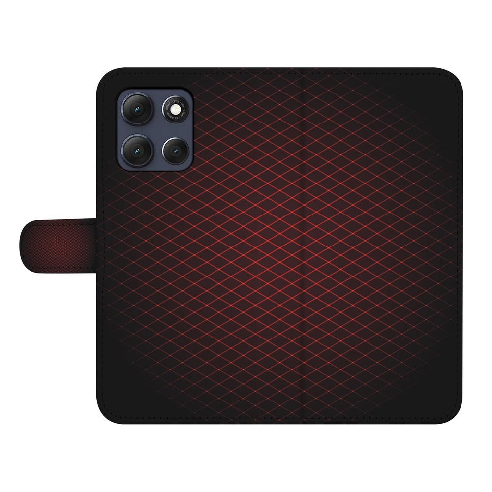 Motorola Moto G86 Hoesje Book Case Hoesje Geruit Rood vooraanzicht.
