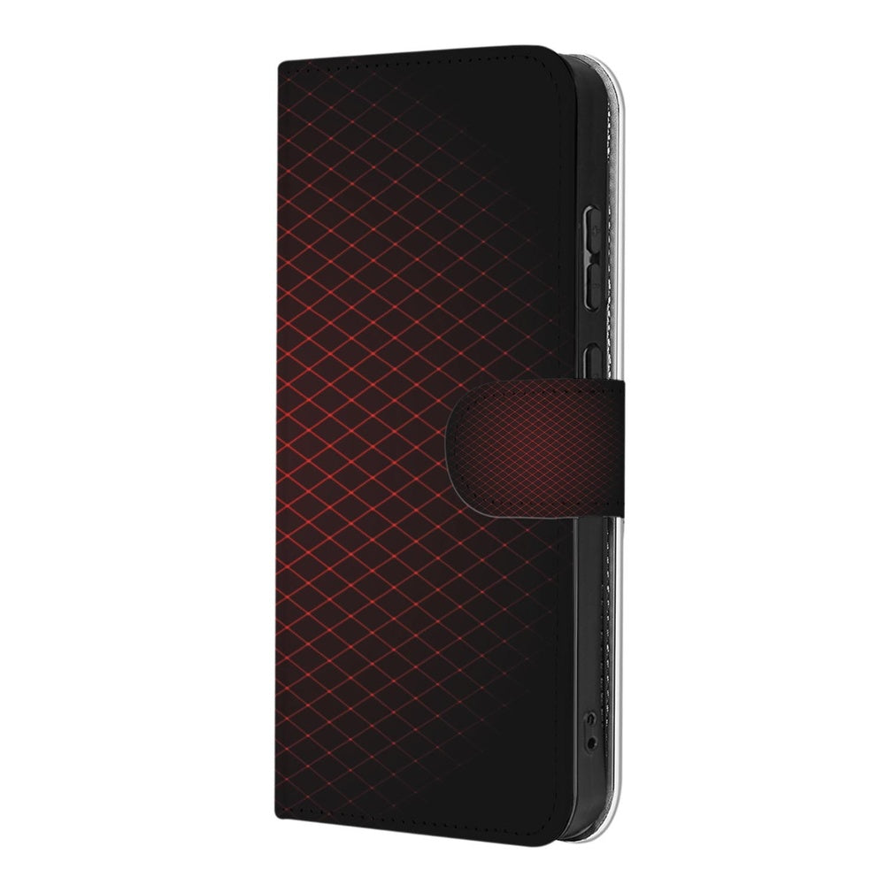 Motorola Moto G86 Hoesje Book Case Hoesje Geruit Rood Vooraanzicht.