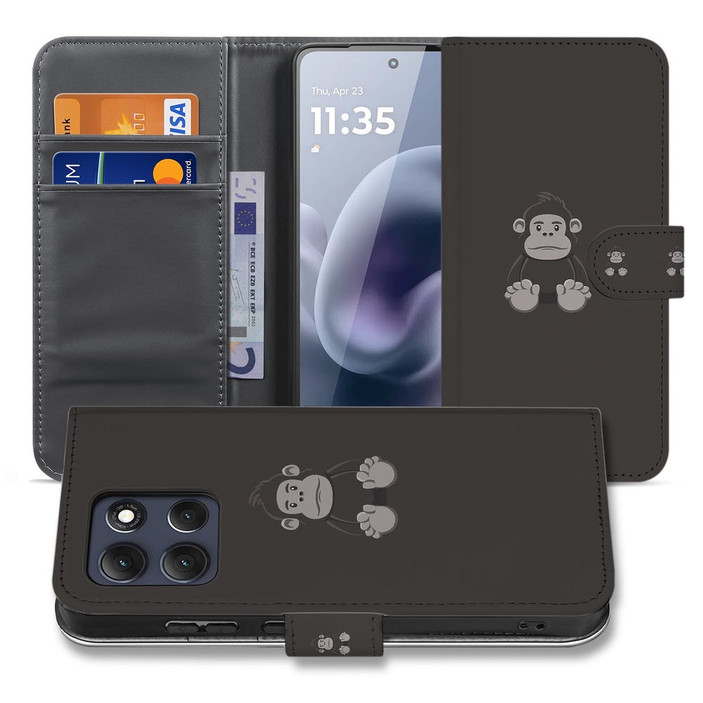 Motorola Moto G86 Portemonnee Hoesje Gorilla Bruin Portemonnee Bruin Vooraanzicht.