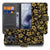 Motorola Moto G86 Hoesje Gouden Bloemen Book Case Gouden Bloemen Vooraanzicht.
