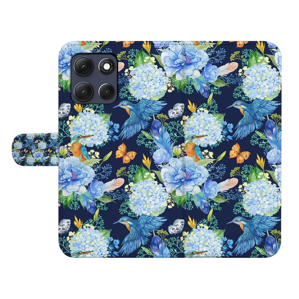 Motorola Moto G86 Telefoonhoesje Met Pasjes Ijsvogel Telefoonhoesje IJsberen Bloemen Vooraanzicht.