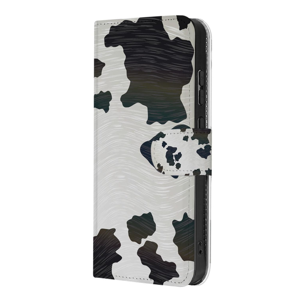Motorola Moto G86 Book Case Hoesje Koeienvlekken koeienvlekken ontwerp voorkant.