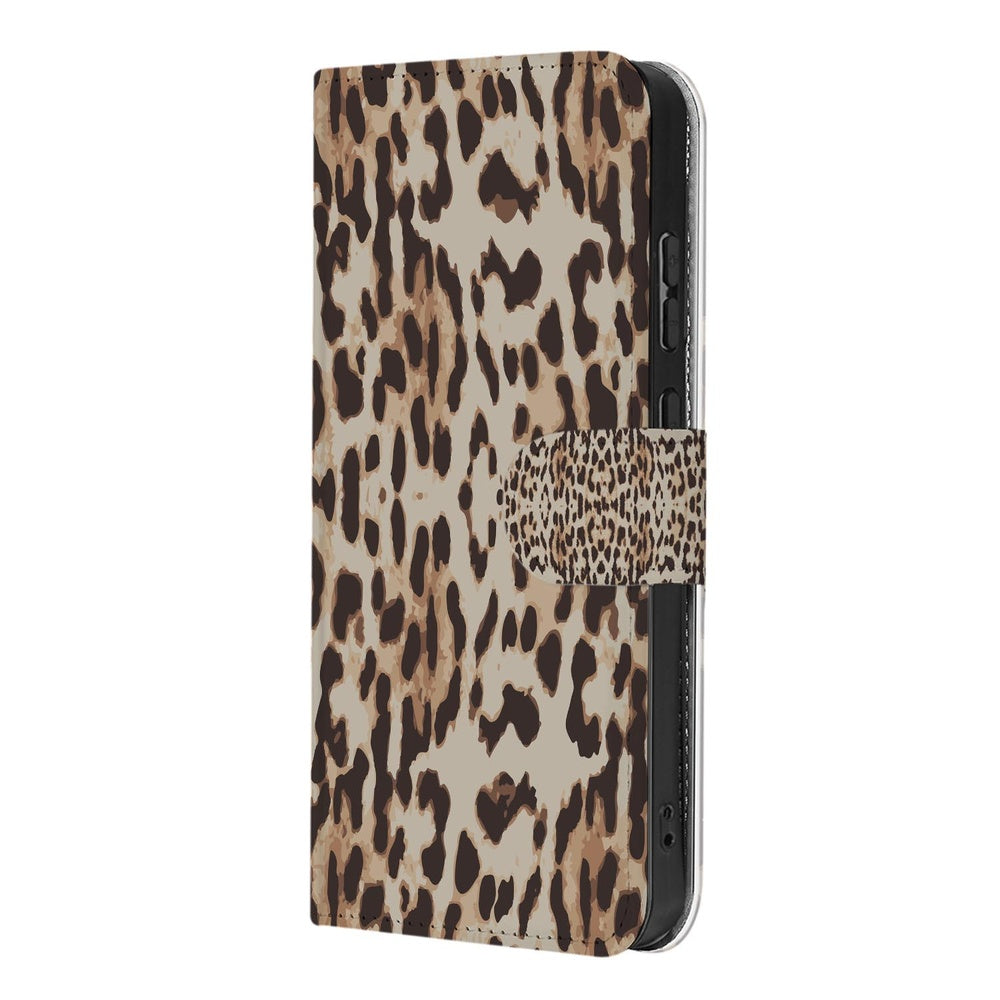 Motorola Moto G86 Book Case Hoesje Leopard Variant A Vooraanzicht.