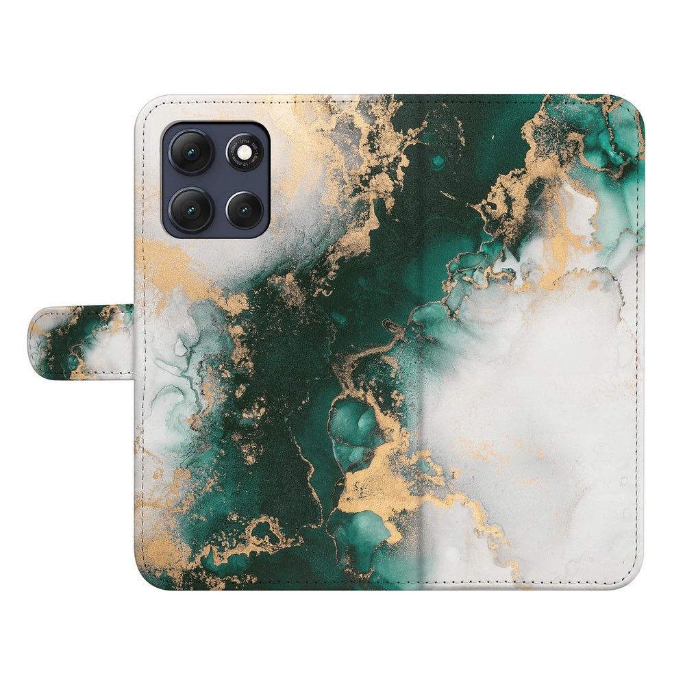 Motorola Moto G86 Bookcase Marmer Groen Vooraanzicht.