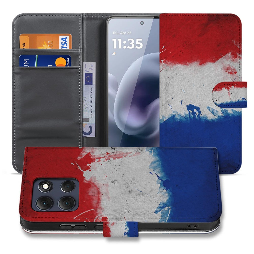 Motorola Moto G86 Book Case Hoesje Nederlandse Vlag Binnenkant.