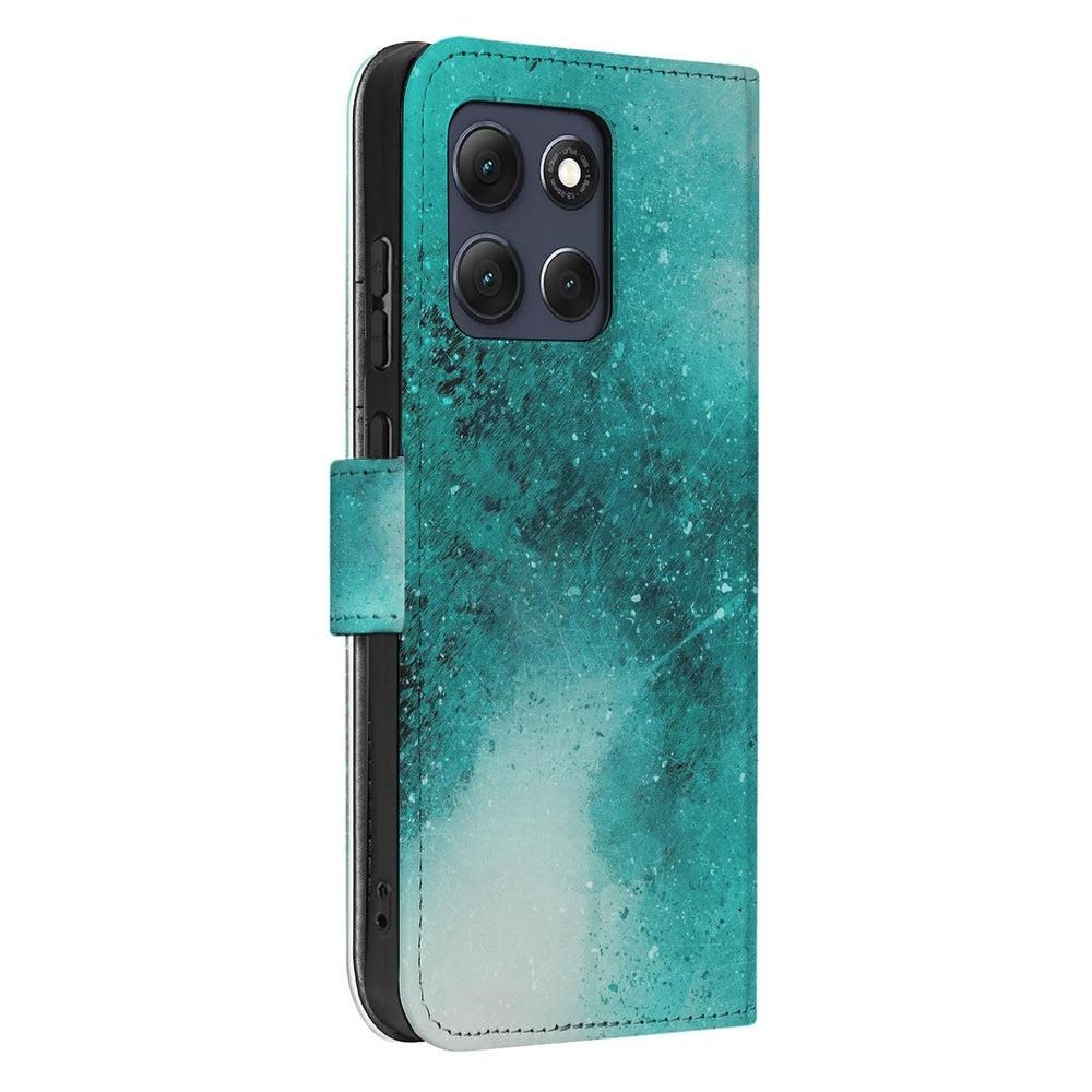 Motorola Moto G86 Bookcase Painting Blue Book Case Watercolor Blue Vooraanzicht.
