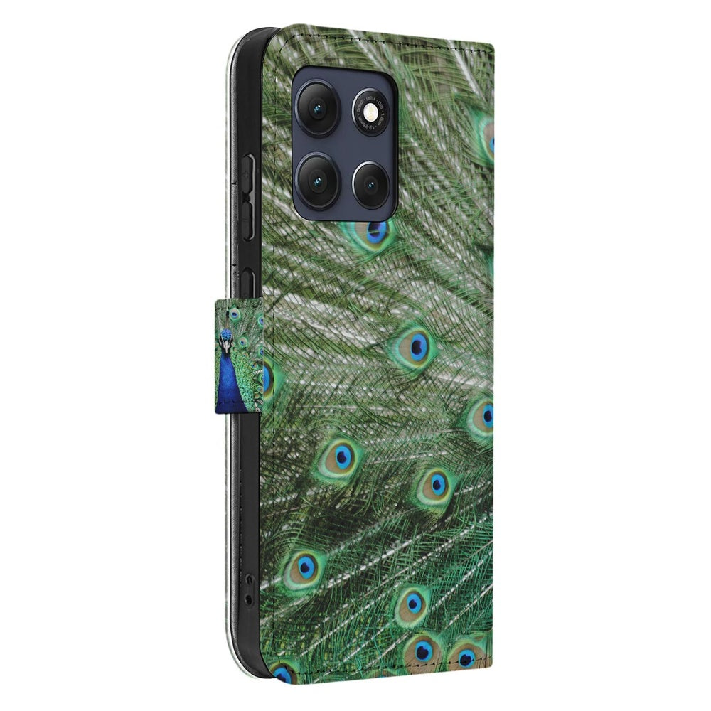 Motorola Moto G86 Bookcase Hoesje Pauwprint Zijkant.