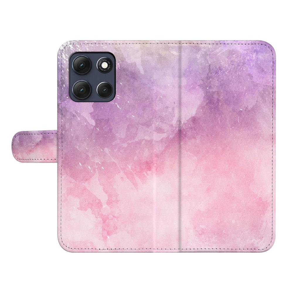 Motorola Moto G86 Bookcase Hoesje Roze Paars Paint Vooraanzicht.