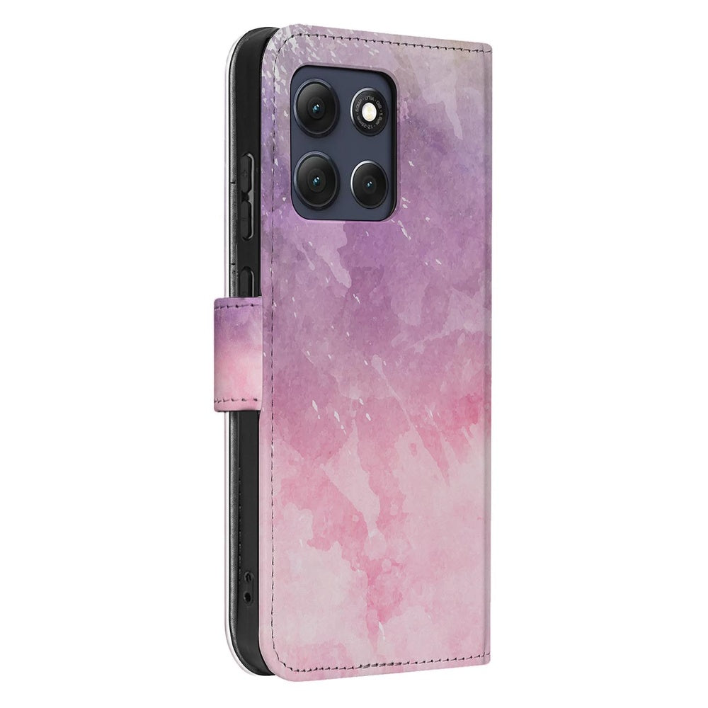 Motorola Moto G86 Bookcase Hoesje Roze Paars Paint Vooraanzicht.