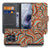 Motorola Moto G86 Book Case Hoesje Retro Retro patroon cognac turquoise bruin vooraanzicht.