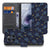 Motorola Moto G86 Bookcase Hoesje Voetbal Design Voorkant Aanzicht Voetbalprint Blauwe achtergrond.