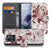 Motorola Moto G86 Watercolor Paars Watercolor Flowers Book Case met rozen- en aquarelblomen ontwerp aanzicht.