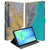 Samsung Galaxy Tab S10 FE Plus Marble Blue Gold Tablet Hoesje met Standaard aanzicht voorkant achterkant